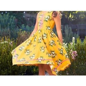 Matilda Jane 435 Girls Dress Size 10 Brilliant Daydream Lets Begin Yellow Floral